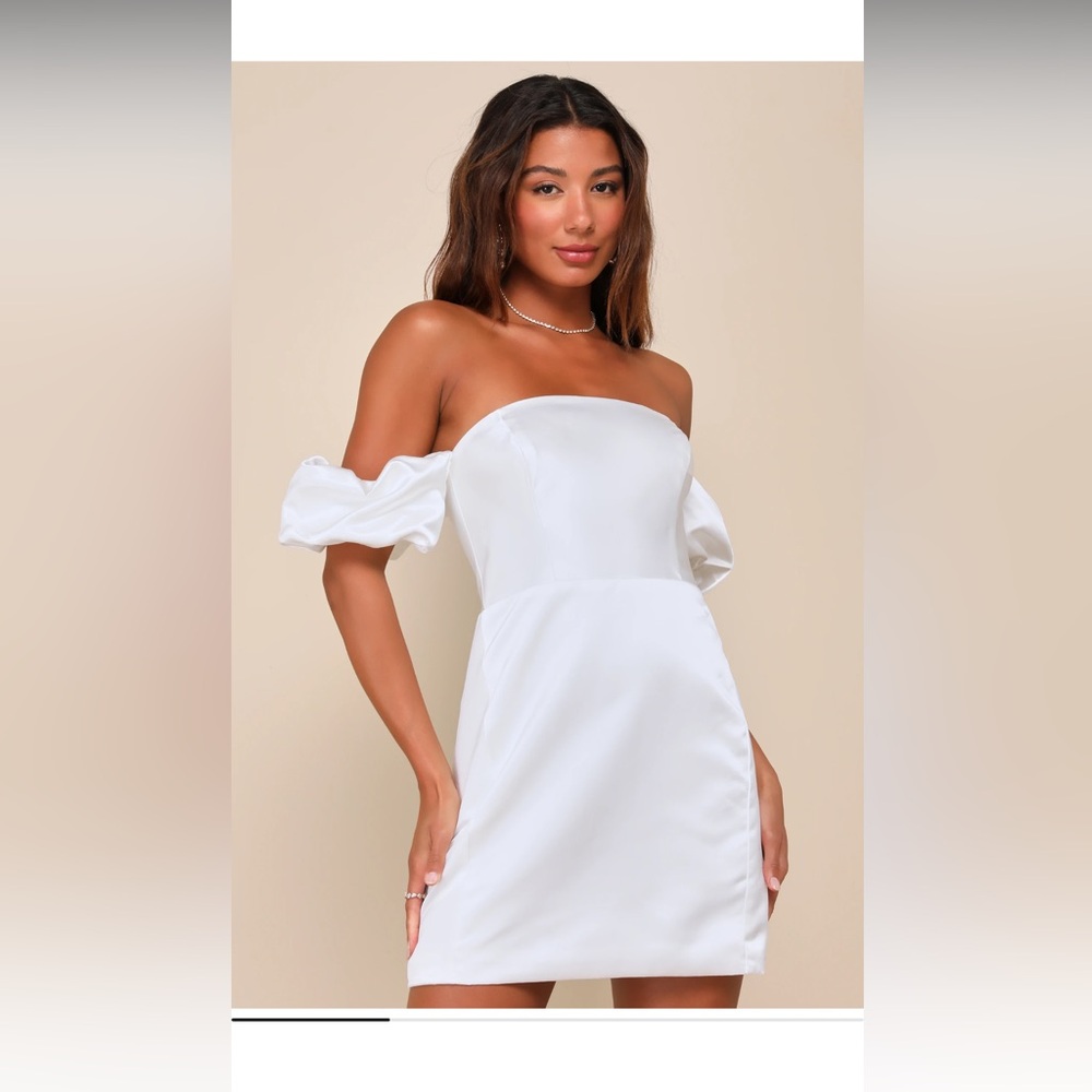 Lulus Significant Sensation white off the shoulder dress - Picture 2 of 4